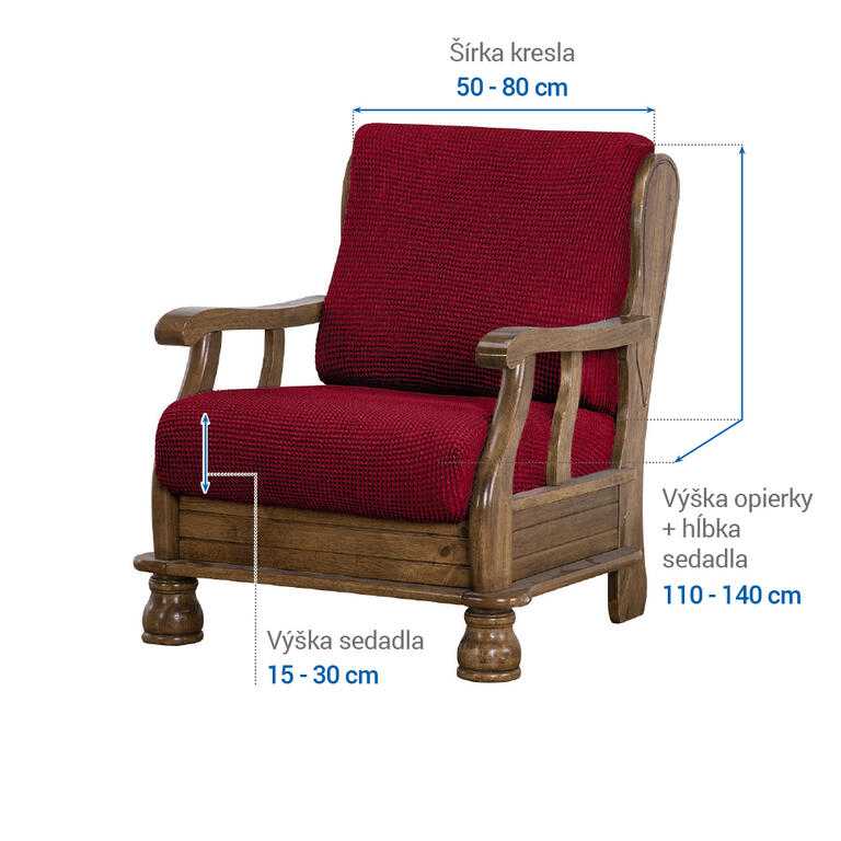 kreslo s drevenými rúčkami (š. 50 - 80 cm) - galéria #5