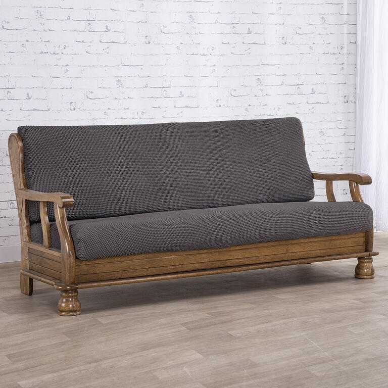 trojkreslo s drevenými rúčkami (š. 160 - 200 cm) - galéria #1