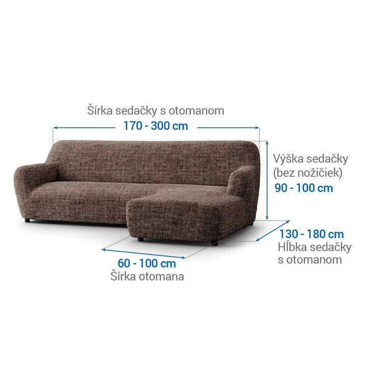 sedačka s otomanom vpravo (š. 170 - 300 cm) - galéria #5