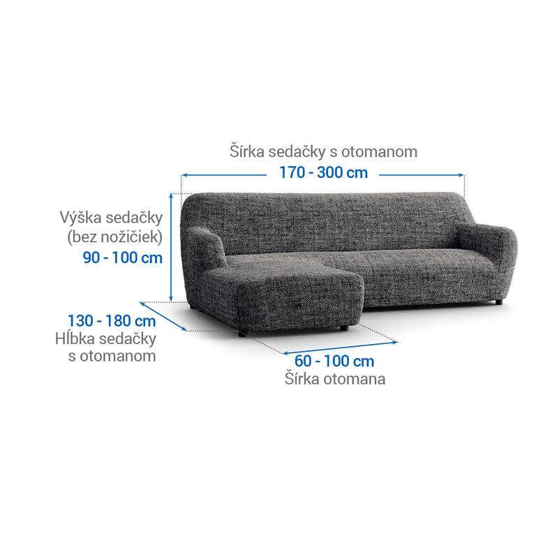sedačka s otomanom vľavo (š. 170 - 300 cm) - galéria #5