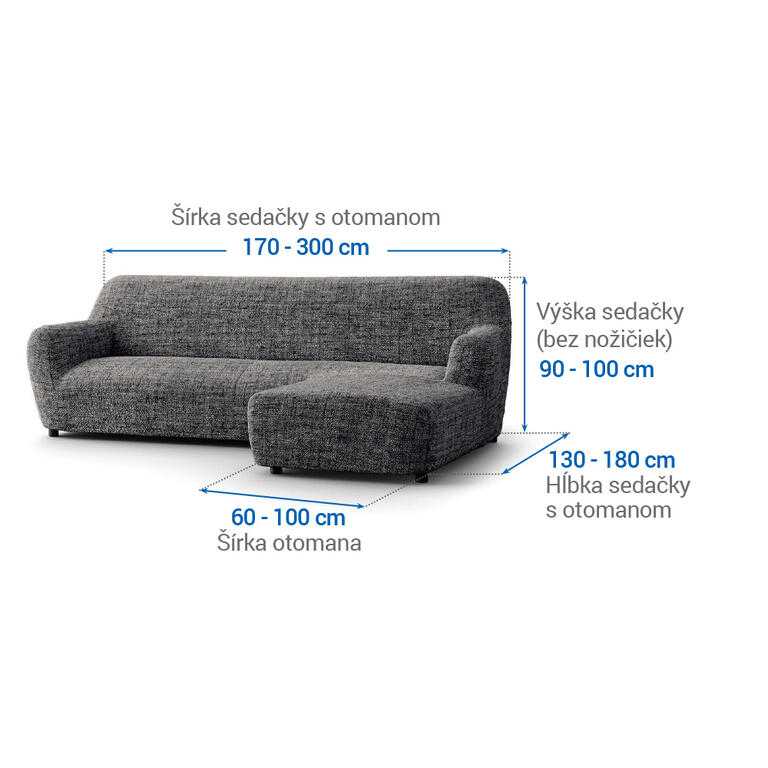 sedačka s otomanom vpravo (š. 170 - 300 cm) - galéria #5