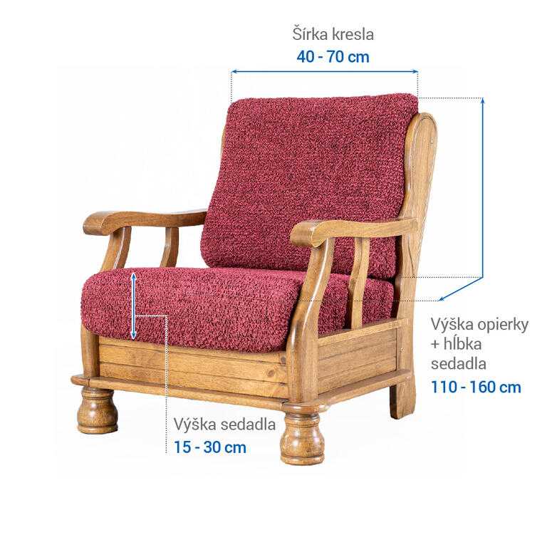 kreslo s drevenými rúčkami (š. 40 - 70 cm) - galéria #5