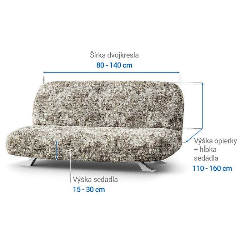 dvojkreslo s drevenými rúčkami (š. 80 -140 cm) - galéria #5