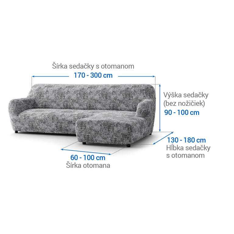 sedačka s otomanom vpravo (š. 170 - 300 cm) - galéria #5
