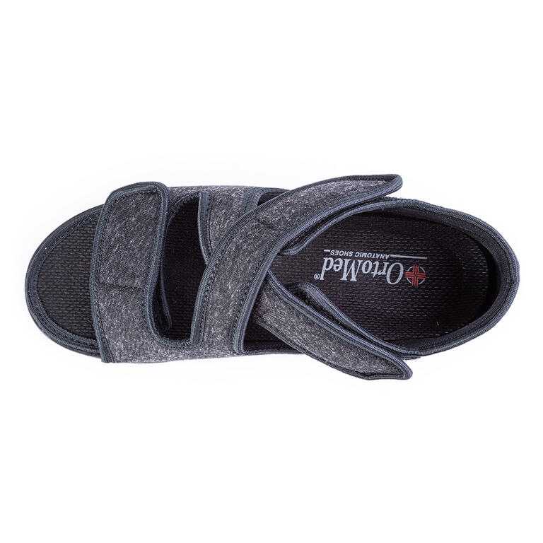 Pánske ortopedické páskové topánky čierne - galéria #2