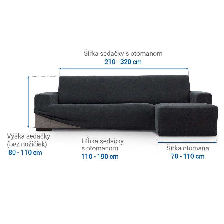 sedačka s otomanom vpravo (š. 210 - 320 cm) - galéria #5