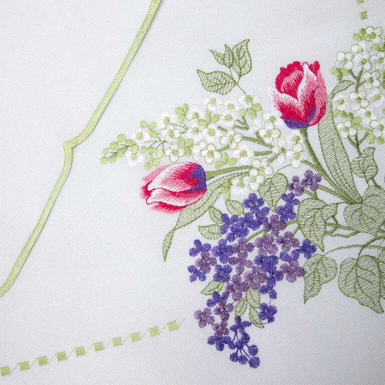 Stredový obrus s výšivkou TULIPÁN a ORGOVÁN 85 x 85 cm - galéria #2