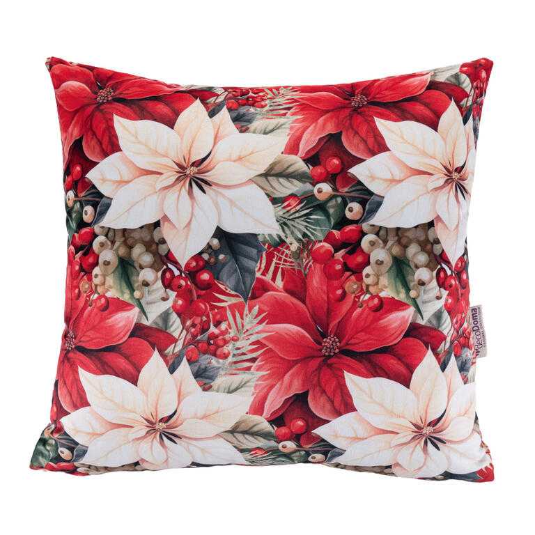 Sada 3 ks obliečok na vankúšiky RED POINSETTIA 45 x 45 cm - galéria #1