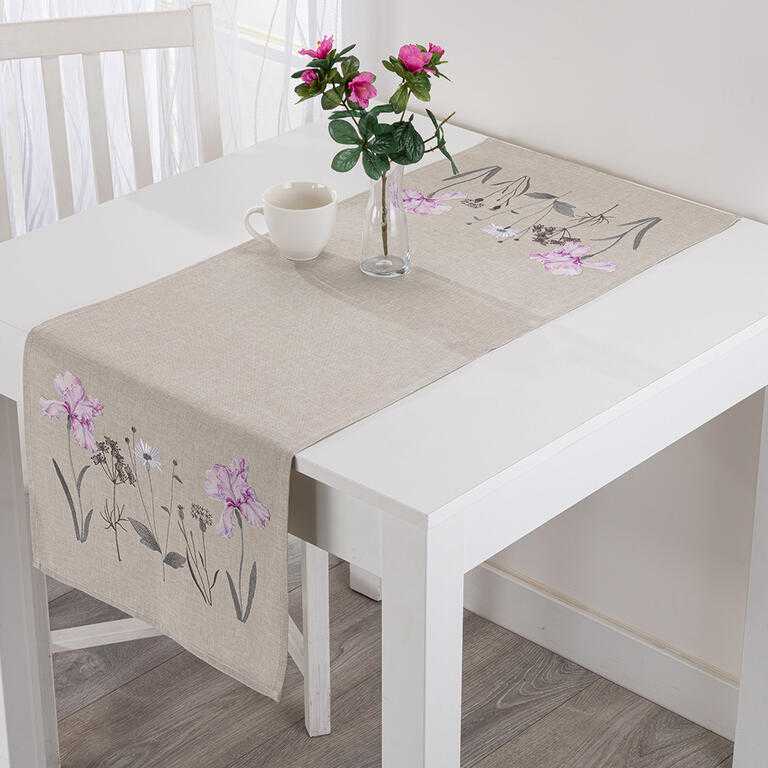 Behúň s výšivkou FIALOVÝ KOSATEC 40 x 110 cm - galéria #3