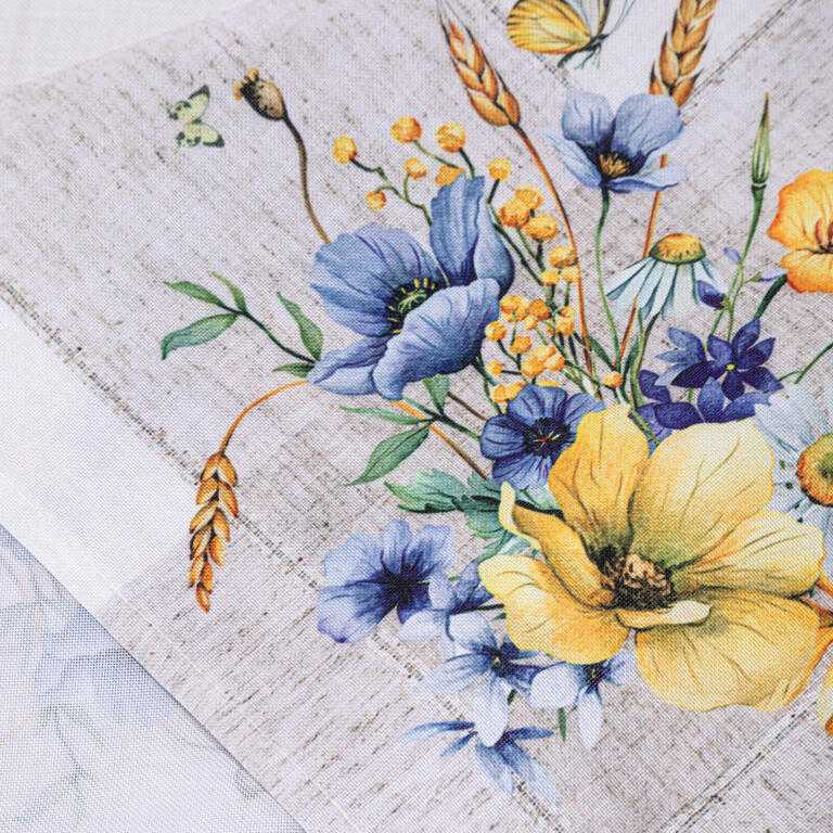 Stredový obrus s potlačou LUČNÉ KVETY 85 x 85 cm - galéria #1