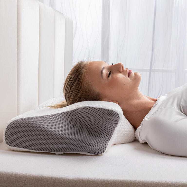 Ergonomický vankúš z pamäťovej peny bielo-šedá 60 x 35 cm - galéria #3