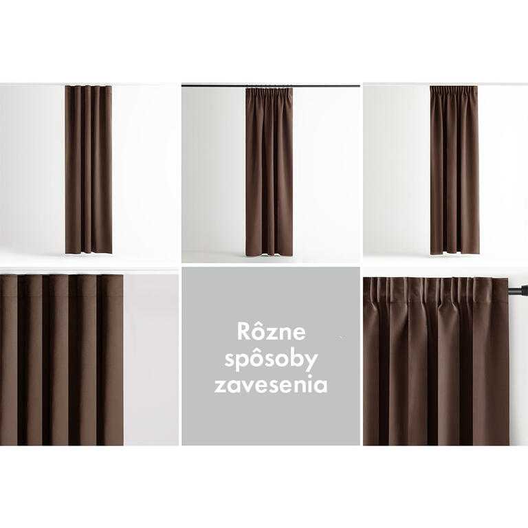 Zatemňovací záves blackout RESTILO tmavo hnedý 140 x 245 cm - galéria #6