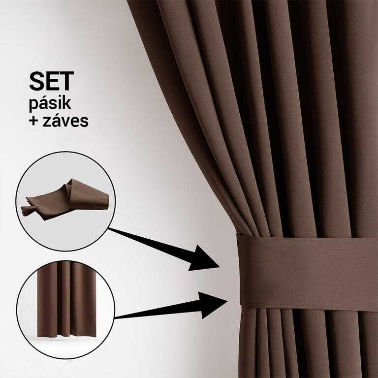 Zatemňovací záves blackout RESTILO tmavo hnedý 140 x 245 cm - galéria #3