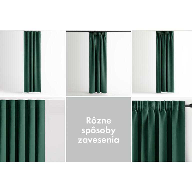 Zatemňovací záves blackout RESTILO tmavo zelený 140 x 245 cm - galéria #5