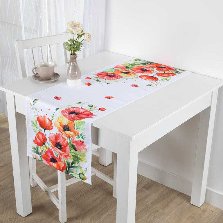 Behúň s potlačou ČERVENÉ VLČIE MÁKY 40 x 110 cm - galéria #3