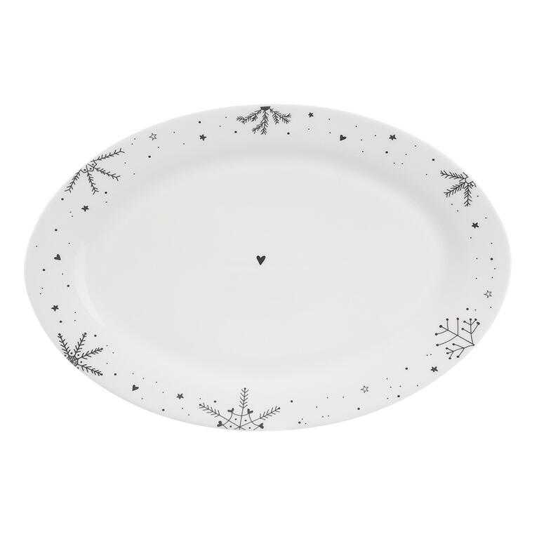 Porcelánový servírovací tanier oválny VLOČKA