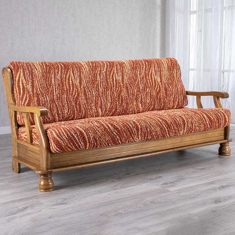 trojkreslo s drevenými rúčkami (š. 150 - 200 cm)