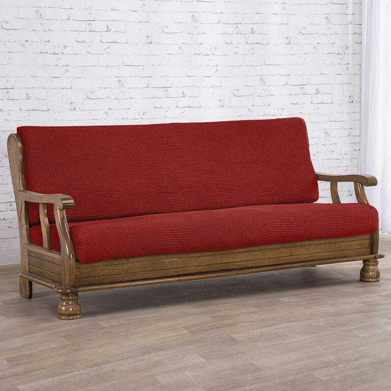 trojkreslo s drevenými rúčkami (š. 160 - 200 cm)