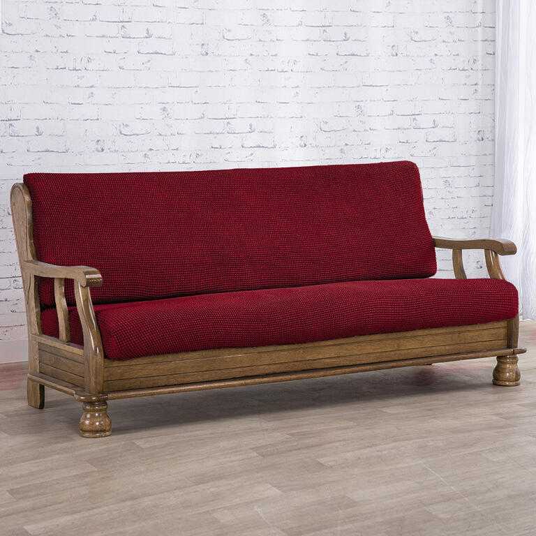 trojkreslo s drevenými rúčkami (š. 160 - 200 cm)