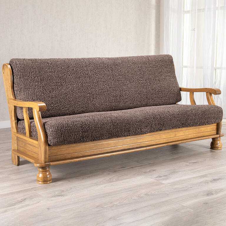 trojkreslo s drevenými rúčkami (š. 150 - 200 cm)