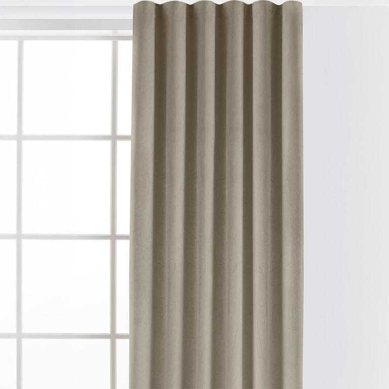 Zamatový záves FILUMI tmavo béžový 140 x 250 cm